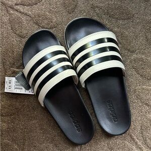 Men’s Adidas Adilette Slides Alumina / Black Size 10 NEW WITH TAGS AND BOX